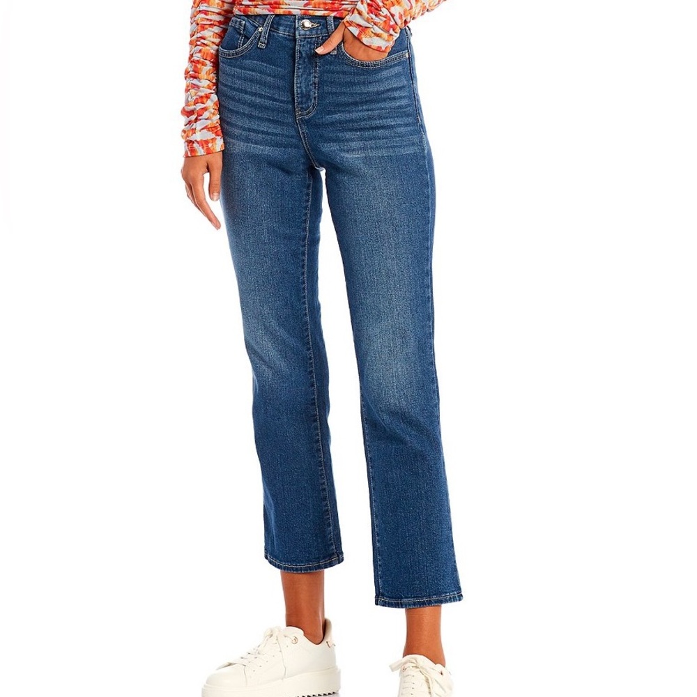 Circus NY Med Wash High Rise Slim Straight Jeans